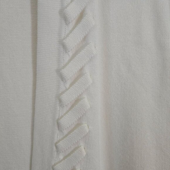J. Mclaughlin White Whip Stitch Detail Open Front Cardigan Sweater Size S - Picture 3 of 5